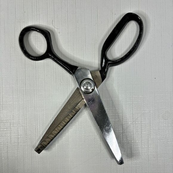 Chic Pinking Shears Chrome Plated Made Japan Original Box Sewing Vintage - Picture 2 of 4